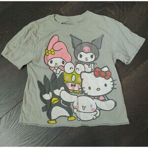 Sanrio Hello Kitty Green Graphic T-Shirt Top Women’s XS Cotton
